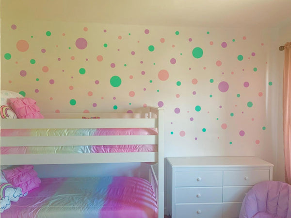 Pastel  Polka Dot Wall Decals - Create-A-Mural