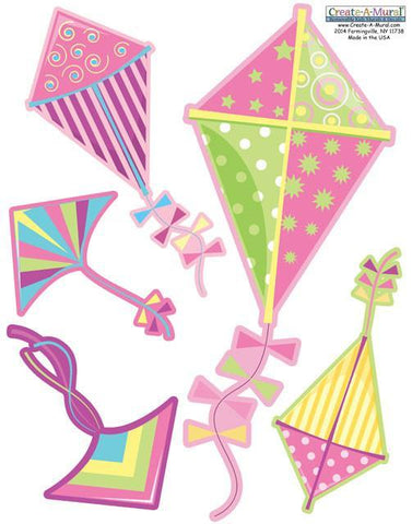 Pink Kites Wall Decals - Kids Room Mural Wall Decals