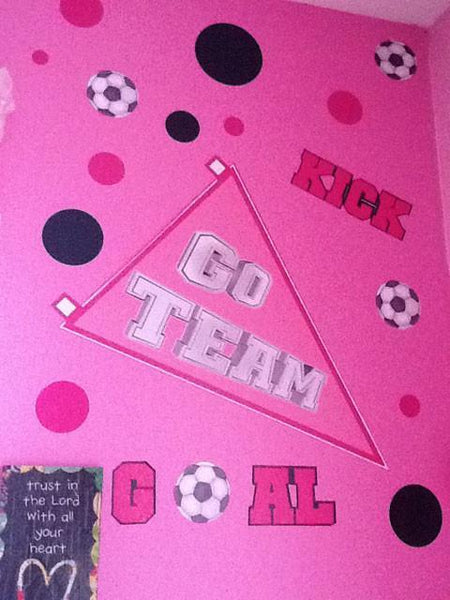 Girls Soccer Wall Decal - Kids Room Mural Wall Decals