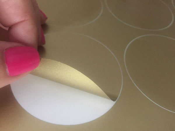 Gold Polka Dot Wall Stickers (100 decals) - Kids Room Mural Wall Decals