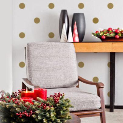 Gold Room Polka Dot Wall Decals - Kids Room Mural Wall Decals