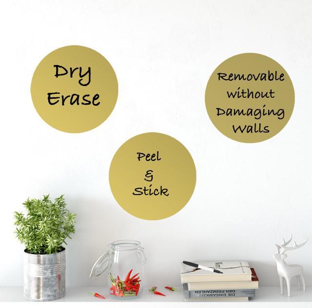 Dry Erase Gold Dot Wall Decals - Kids Room Mural Wall Decals