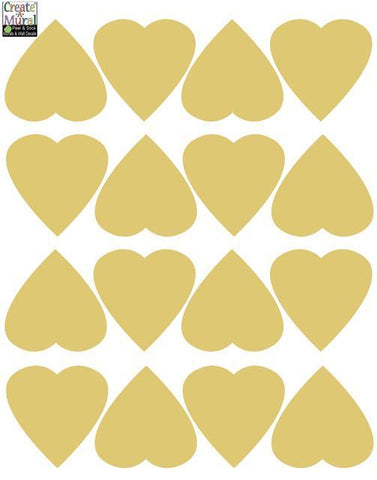 Gold Heart Wall Decals - Kids Room Mural Wall Decals