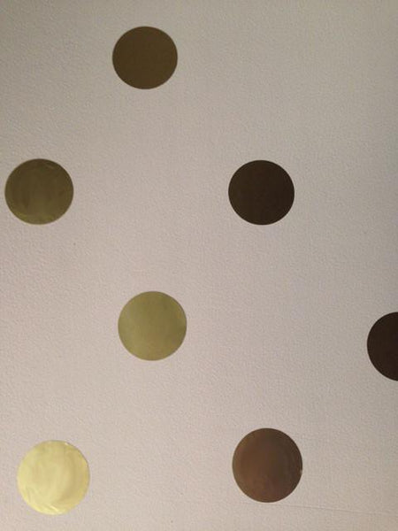 Gold Room Polka Dot Wall Decals - Kids Room Mural Wall Decals
