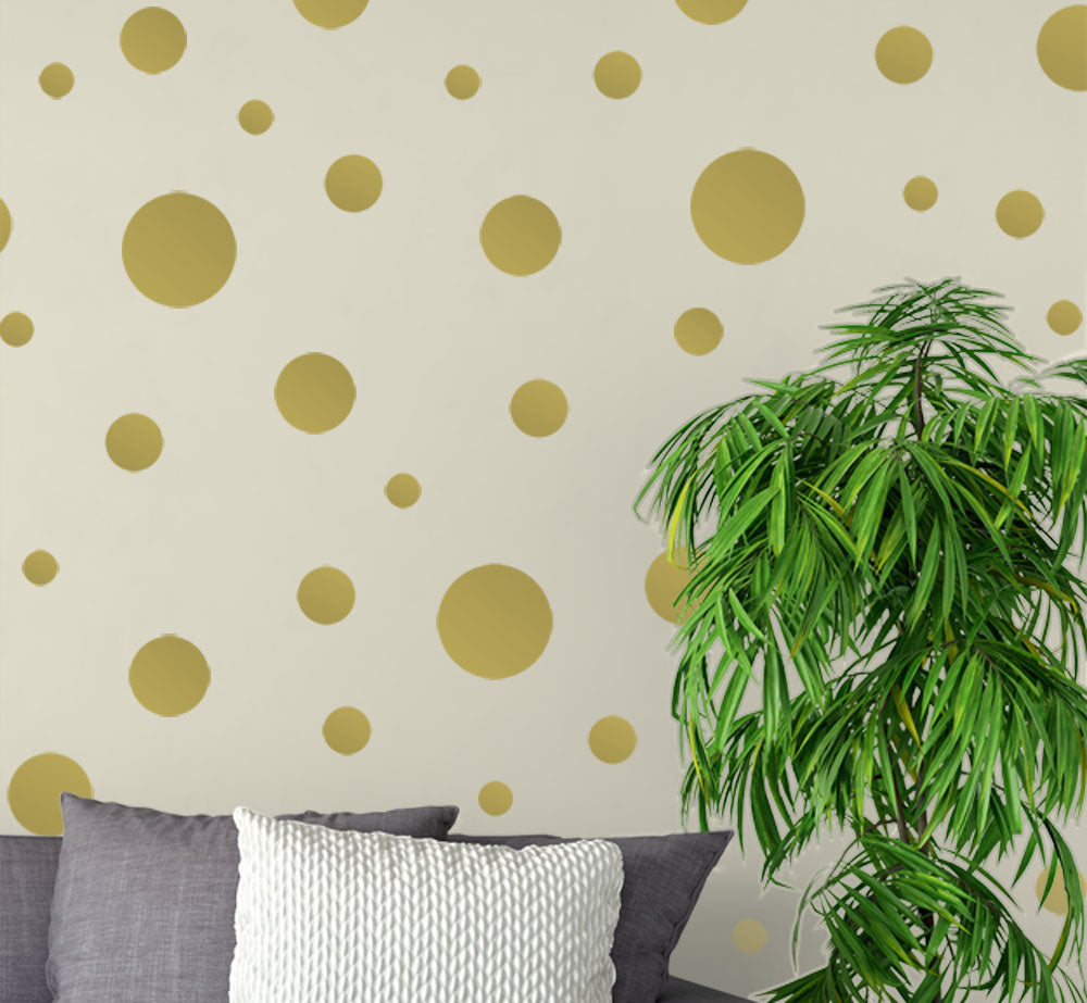 Gold Wall Dots - Kids Room Mural Wall Decals