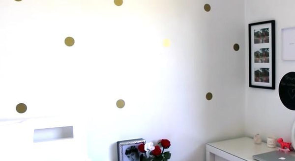 Gold Room Polka Dot Wall Decals - Kids Room Mural Wall Decals