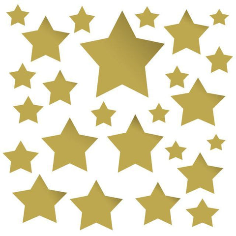 Gold Multi Star Wall Decals - Kids Room Mural Wall Decals