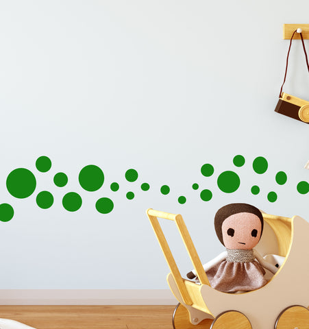 Polka Dot Decals- Green Wall Stickers - Create-A-Mural