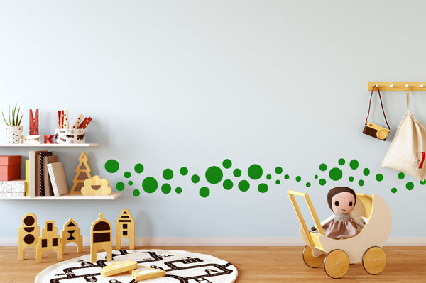 Polka Dot Decals- Green Wall Stickers - Create-A-Mural