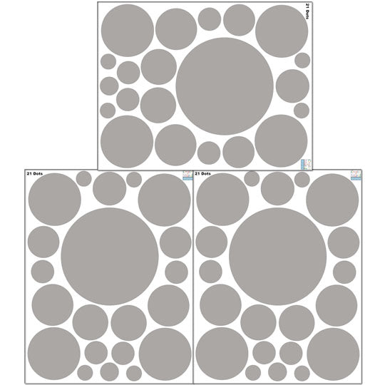 Grey Polka Dot Wall Stickers (63) Wall Dot Decals - Create-A-Mural