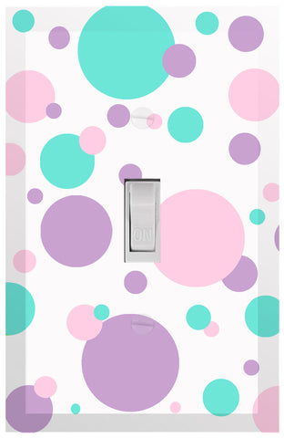 Pastel Polka Dot Kids Room Light Switch Cover