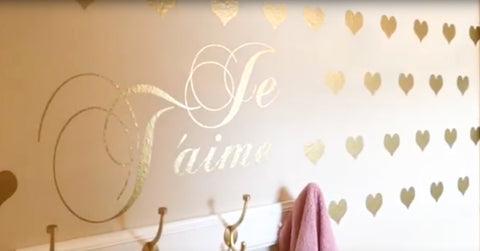 Je T'aime Hearts Wall Decals - Kids Room Mural Wall Decals