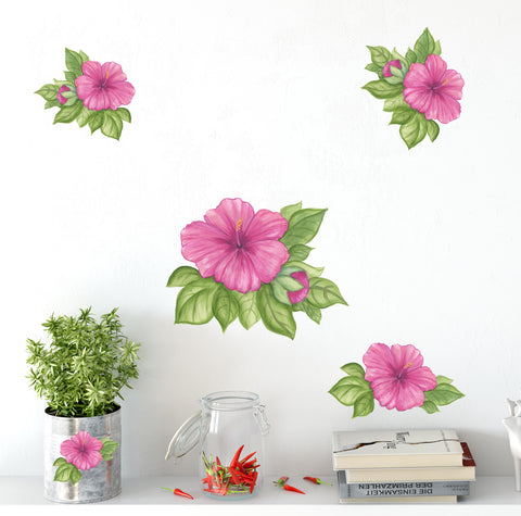 Hibiscus Wall Sticker - Kids Room Mural Wall Decals