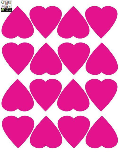 Heart Wall Decals -Gold, Red, Pink, Purple, White, Black, Silver - Kids Room Mural Wall Decals