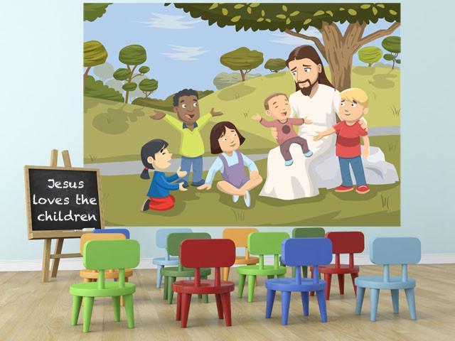 Jesus Loves The Children Mural - Create-A-Mural