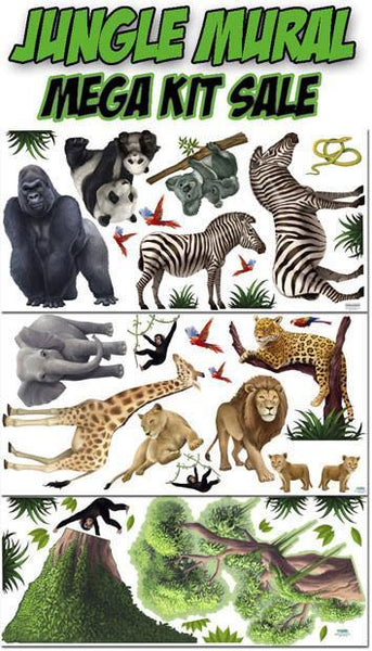 Jungle Mega Mural Kit - Kids Room Mural Wall Decals