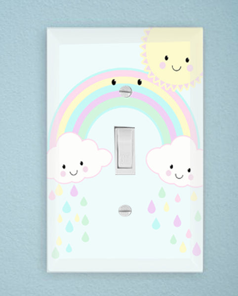 Smiley Rainbow Kids Room Light Switch Cover