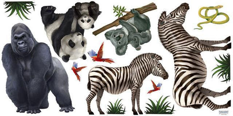 Jungle Animal Mural Decals 2 - Create-A-Mural