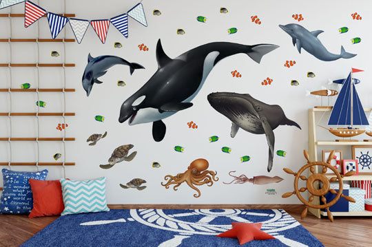 Ocean Mural -Kids Peel and Stick Undersea Wall Mural