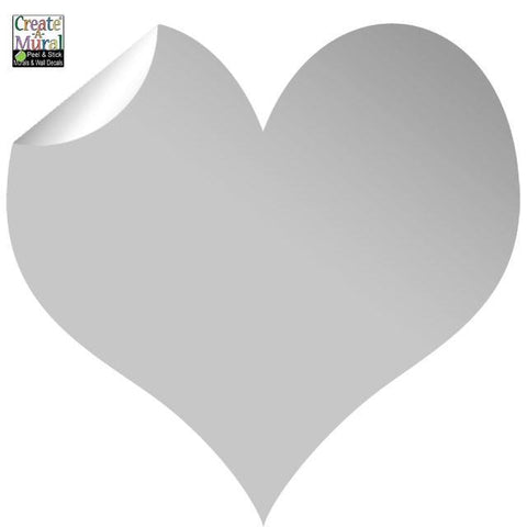 Shinny Silver Heart Wall Decal - Kids Room Mural Wall Decals