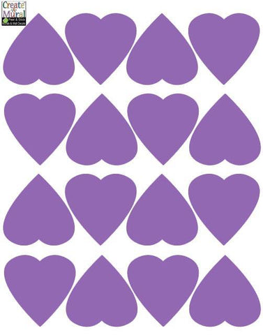 Heart Wall Decals -Lavender - Kids Room Mural Wall Decals