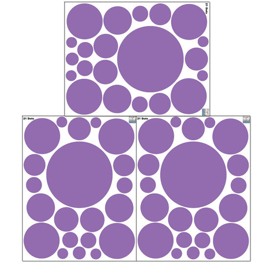 Lavender Purple Polka Dot Decals - Kids Room Mural Wall Decals