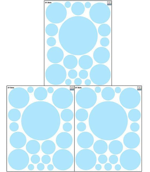 Polka Dot Wall Decals- Light Blue Wall Dot Stickers - Create-A-Mural