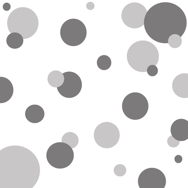 Dark & Light Grey Polka Dot Wall Decals - Kids Room Mural Wall Decals