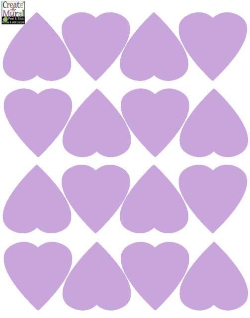 Heart Wall Decals -Lilac - Kids Room Mural Wall Decals