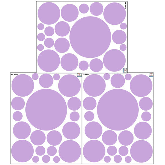 Polka Dot Wall Decals (63) Lilac Wall Dot Decals - Create-A-Mural