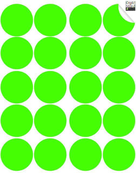 Lime Wall Dot Decals - Kids Room Mural Wall Decals