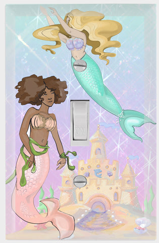 Mermaid Sand Castle Light Switch Cover