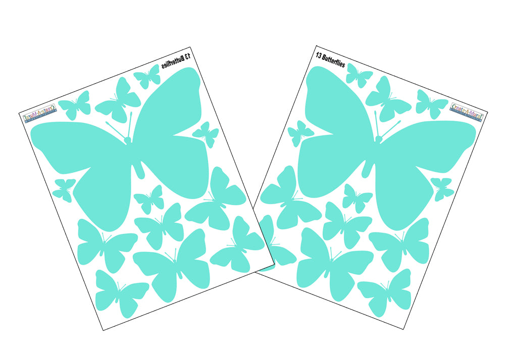 8pcs Glow In The Dark Self-Adhesive Butterfly Wall Decals Luminous
