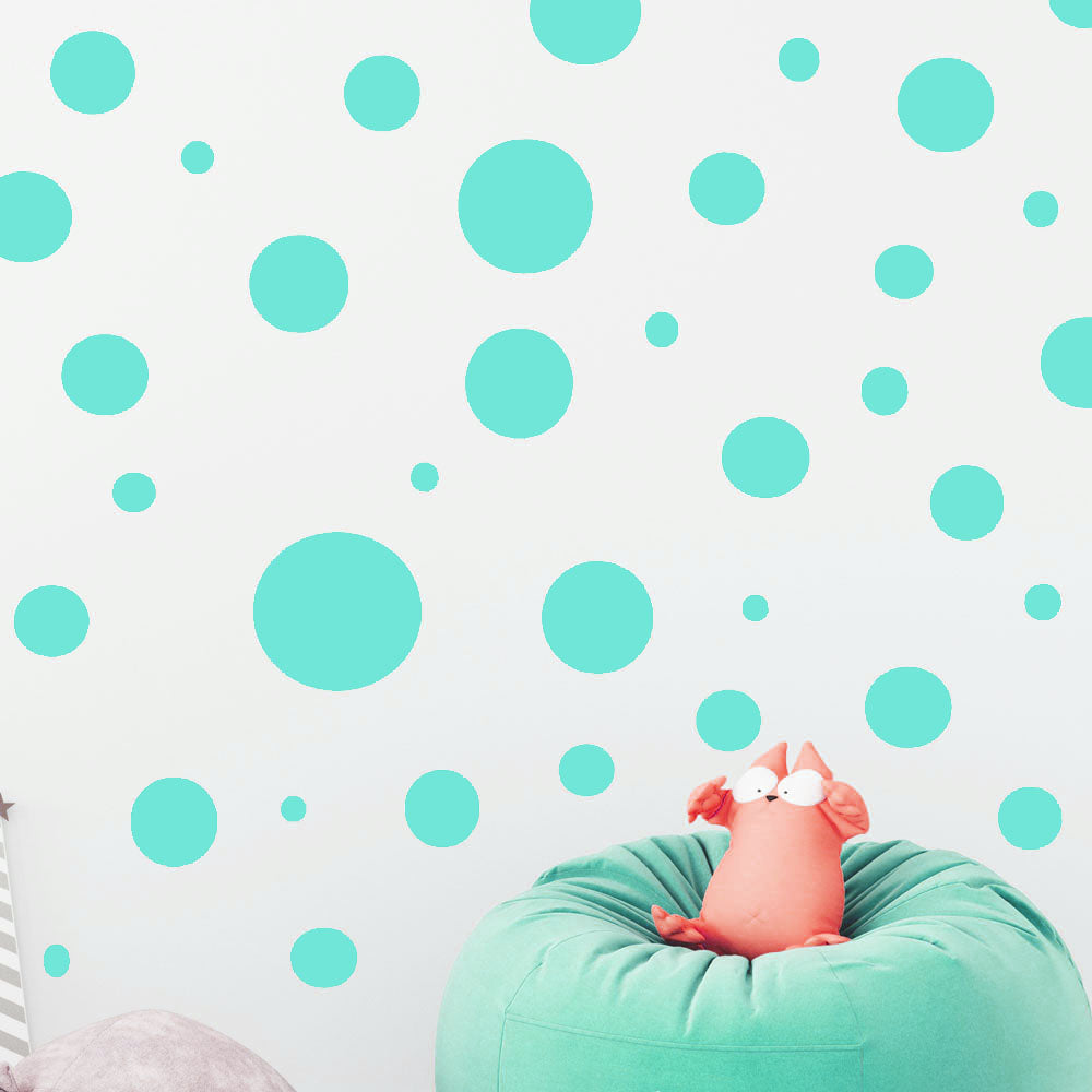 Polka Dot Decals-  Mint Green Wall Dots - Create-A-Mural