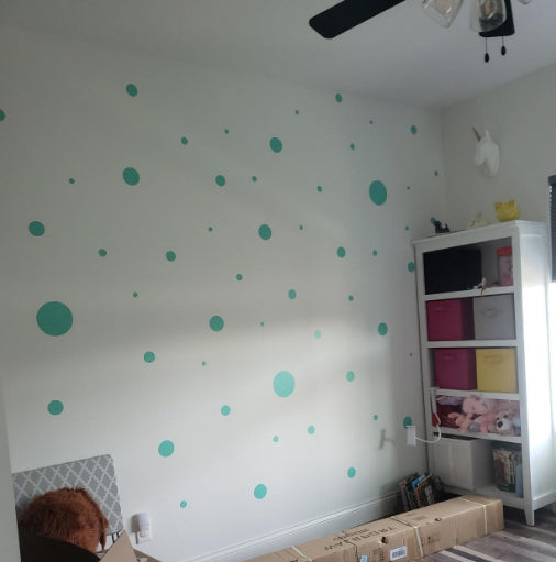 Polka Dot Decals-  Mint Green Wall Dots - Create-A-Mural