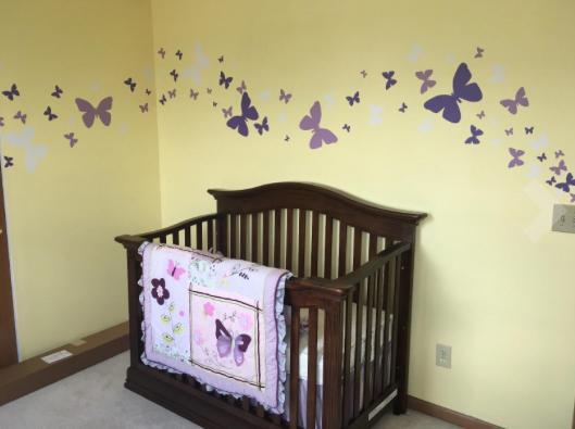 Butterfly Wall Stickers Purple Lilac & White -Girls Wall Decals - Create-A-Mural
