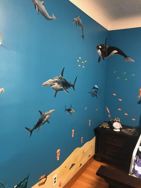 Ocean Mural -Kids Peel and Stick Undersea Wall Mural - Create-A-Mural