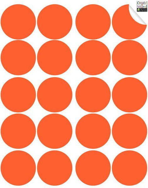 Orange Wall Dot Decals - Kids Room Mural Wall Decals