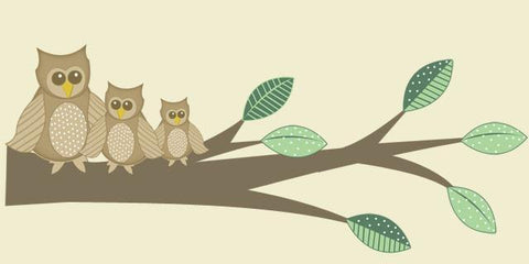 Owl Family Tree Branch Mural - Create-A-Mural