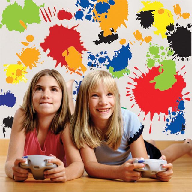 Paint Splats Mural ~Splatter Wall Decals fro Kids Rooms - Create-A-Mural