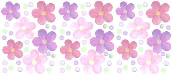 Pastel Flower Dot Room - Kids Room Mural Wall Decals