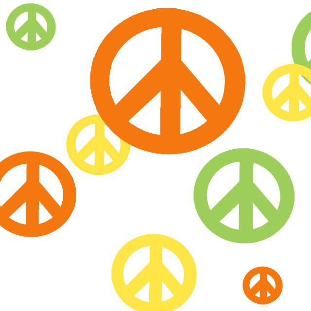Peace Sign Wall Stickers -Orange, Green & Yellow - Create-A-Mural