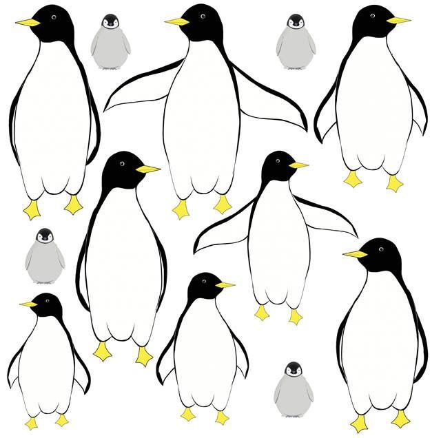 Penguin Mural Wall Stickers - Kids Room Mural Wall Decals