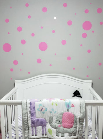 Pretty Pink Polka Dot Wall Decals - Create-A-Mural