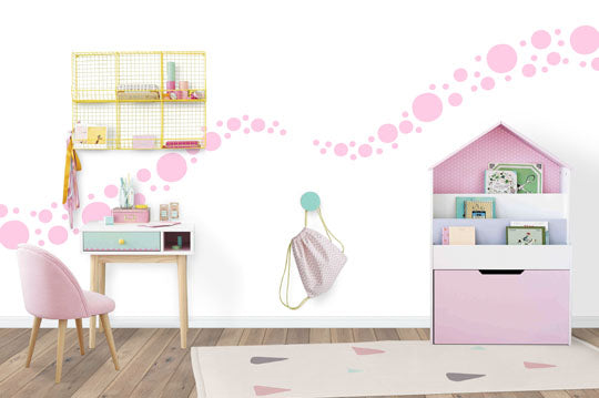 Soft Pink Polka Dot Wall Stickers - Create-A-Mural
