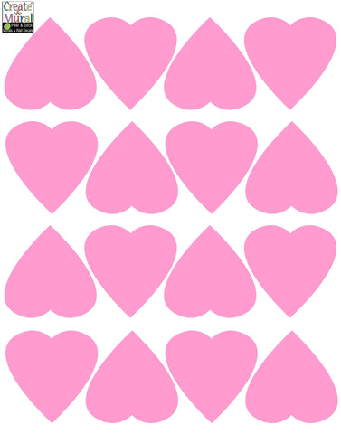 Heart Wall Decals -Pink - Kids Room Mural Wall Decals