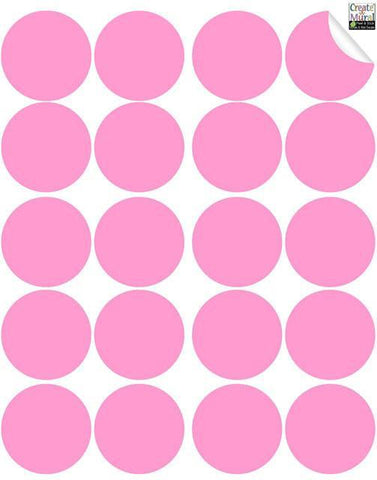 Pink Wall Dot Decals - Kids Room Mural Wall Decals