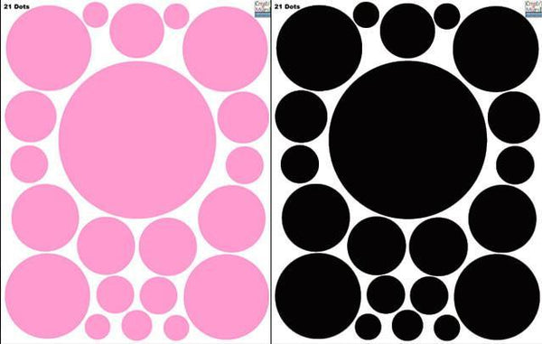 Pink and Black Dot Decals - Create-A-Mural