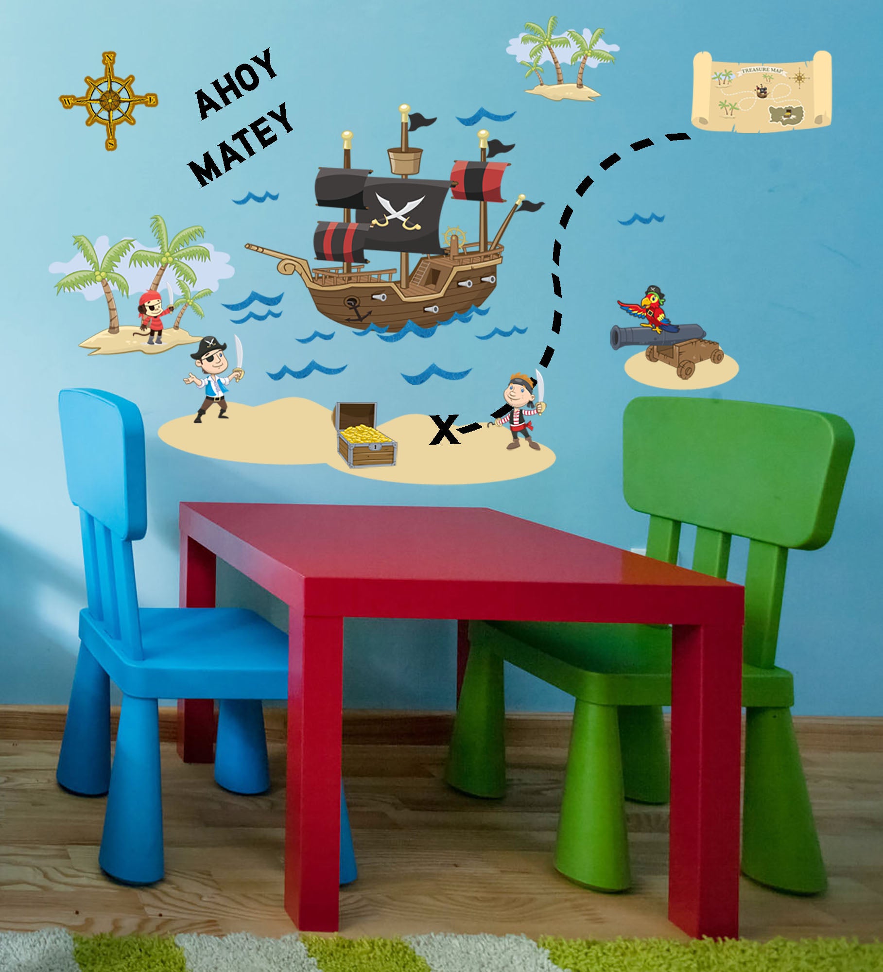 Pirate Decals, Boy Wall Decor, Pirate Stickers DB108 – Designed Beginnings