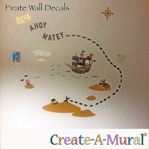 Pirate Wall Decals & Light Switch Cover, Boys Room Kit